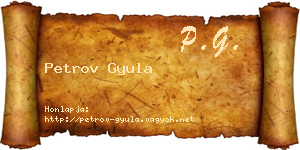Petrov Gyula névjegykártya